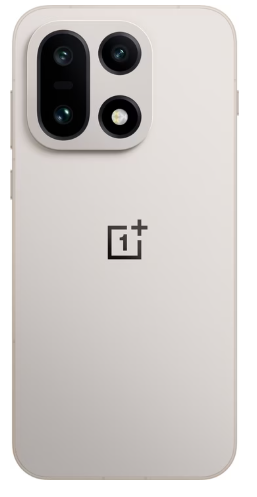 Beigefarbenes OnePlus-Smartphone mit rückseitigen Kameras und dem OnePlus-Logo auf der Rückseite.