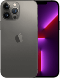 Ein silbernes iPhone, das auf der Rückseite drei Kameras und auf der Vorderseite einen lila und rosa Farbverlauf zeigt.