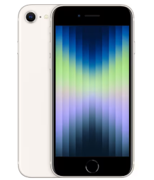 Smartphone mit einem Hintergrundbild mit Farbverlauf in Blau, Grün und Lila, mit Frontbildschirm und Rückkamera.