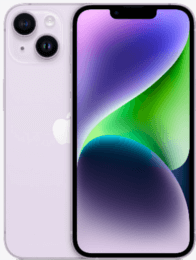 Ein weißes Smartphone mit zwei rückwärtigen Kameras und einem leuchtenden, farbenfrohen Display.