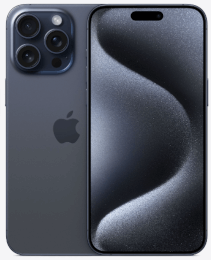 Vorder- und Rückansicht eines dunklen iPhones mit einem wellenförmigen abstrakten Hintergrundbild auf dem Bildschirm.