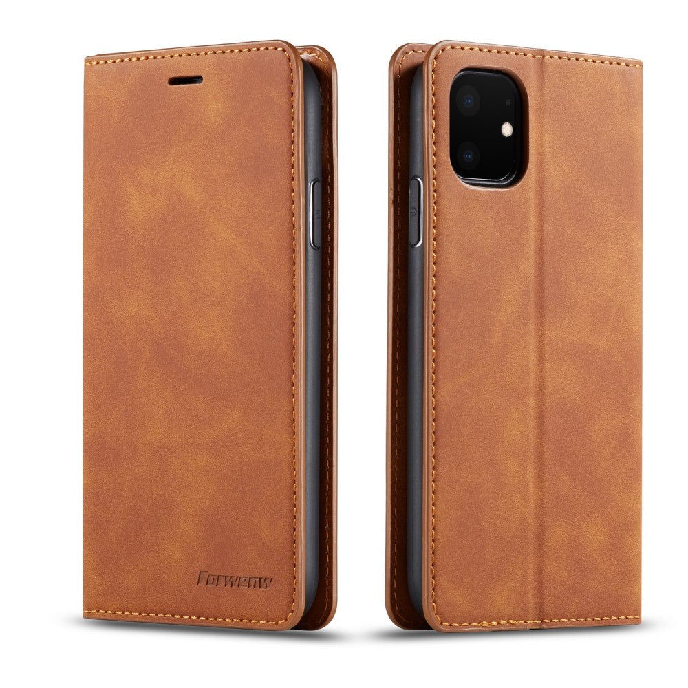 iPhone 11 Pro Max - Custodia in pelle scamosciata dal design vintage