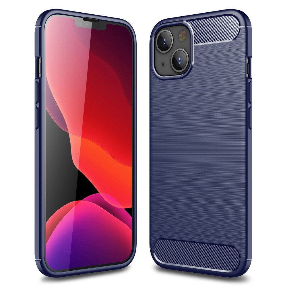 iPhone 13 Mini - Metal Carbon Look Rubber Case