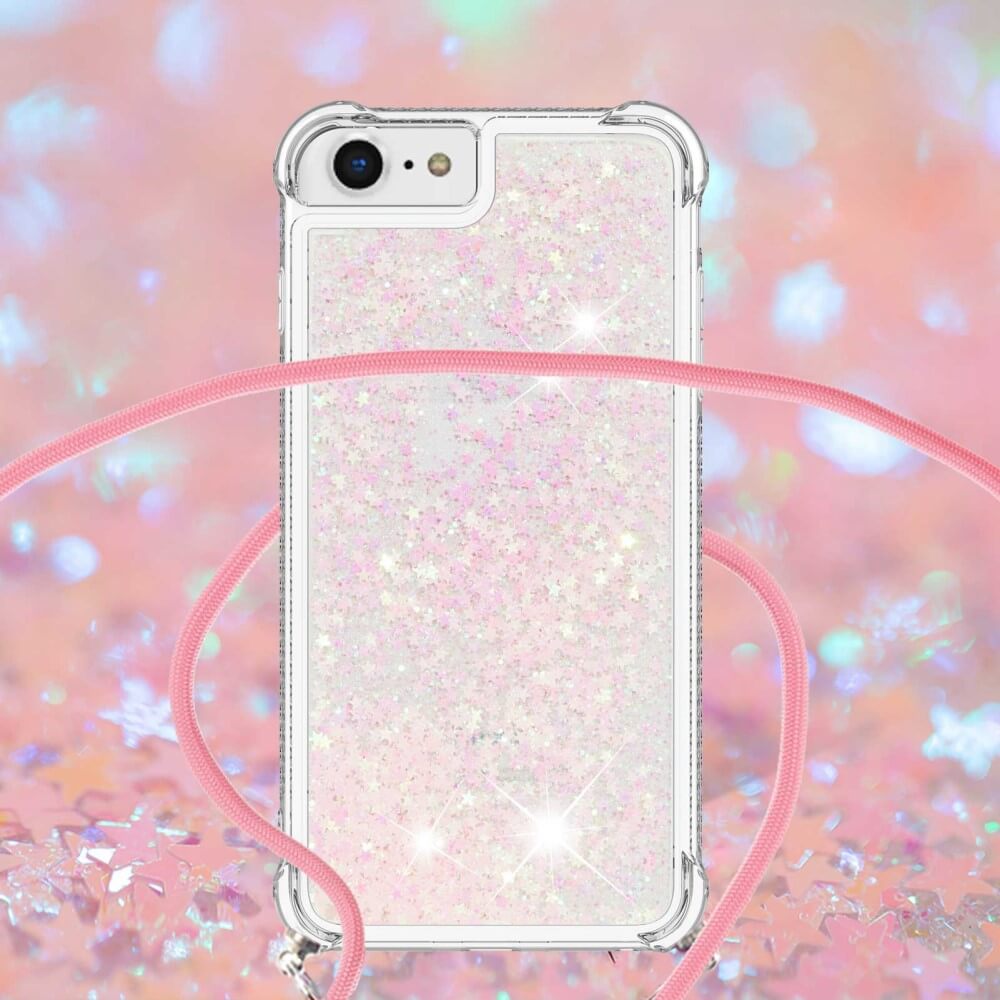 iPhone SE / 8 / 7 - Coque Paillettes Avec Bandoulière