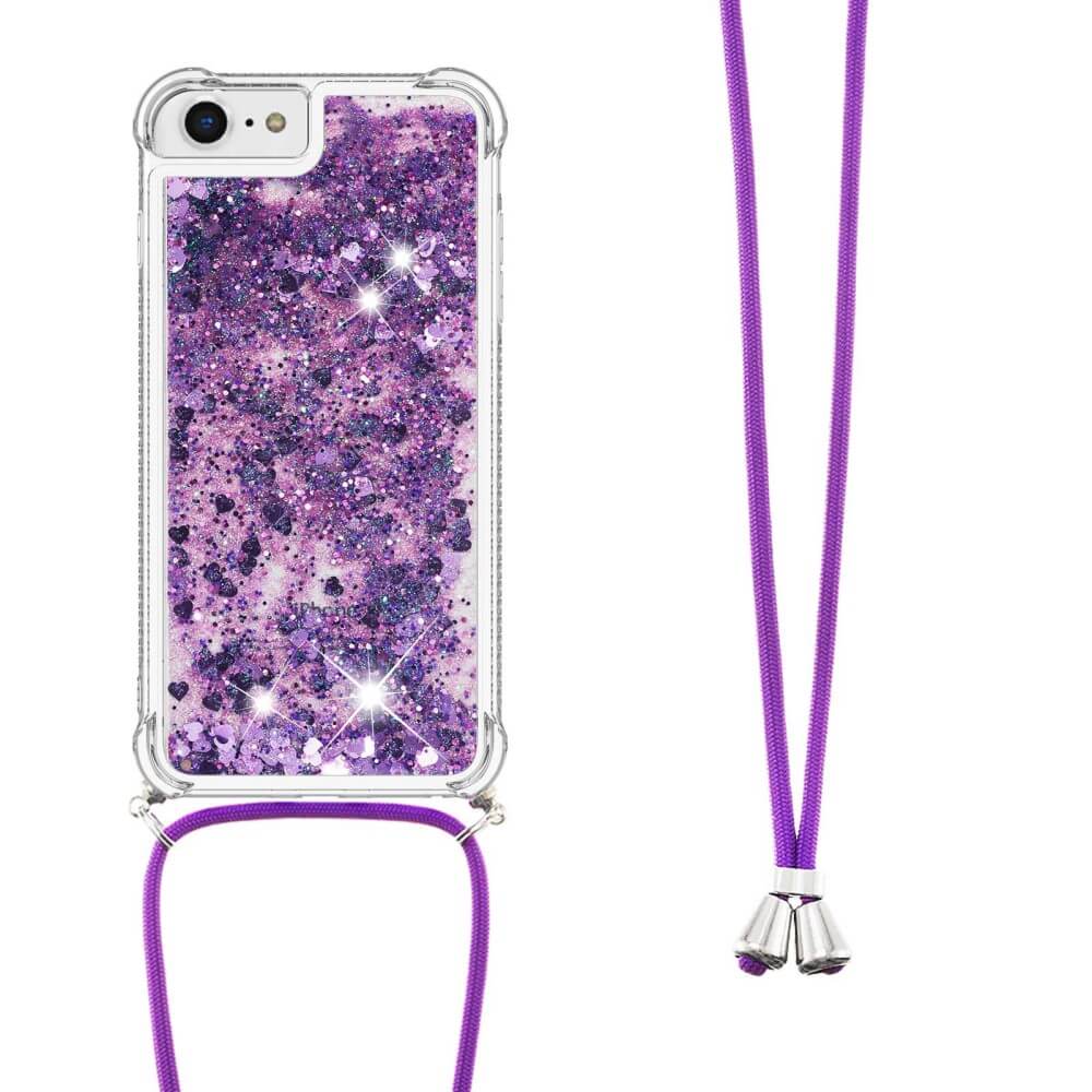 iPhone SE / 8 / 7 - Coque Paillettes Avec Bandoulière