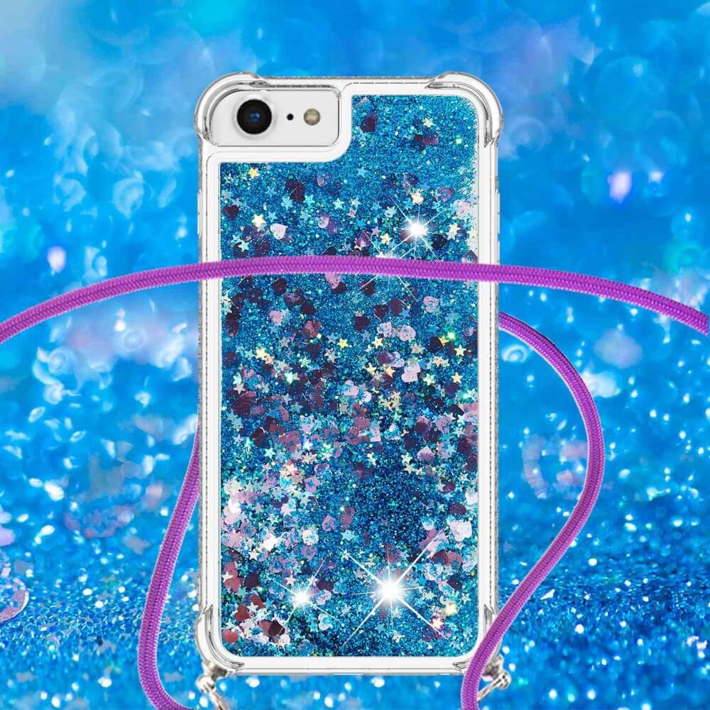 iPhone SE / 8 / 7 - Coque Paillettes Avec Bandoulière