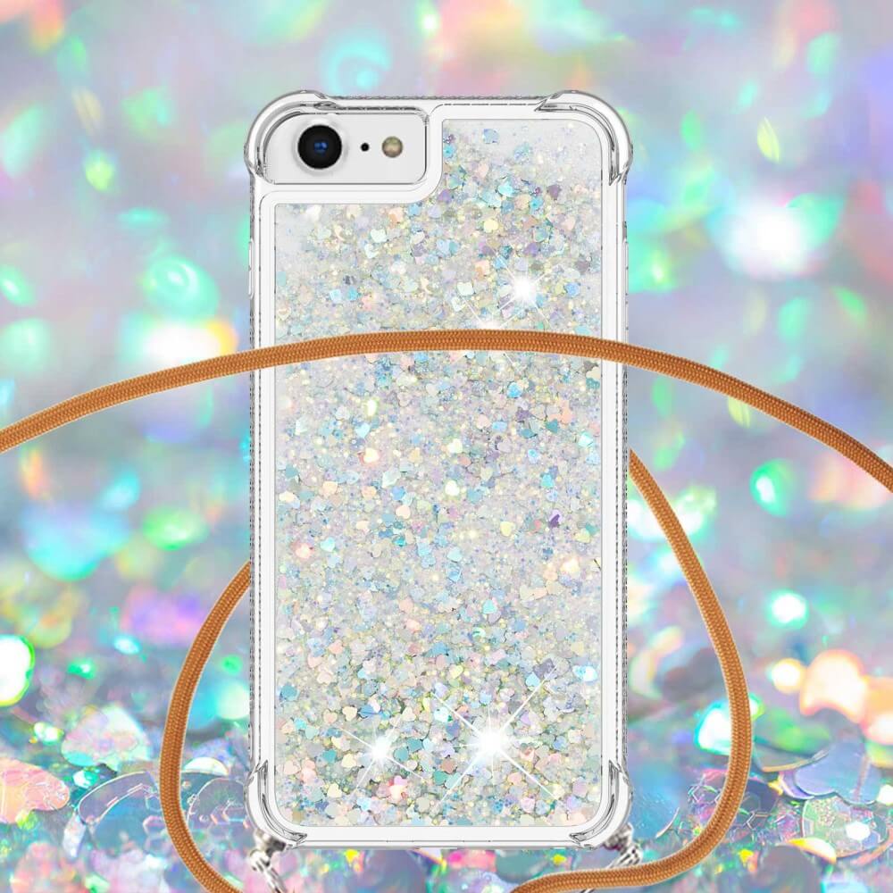 iPhone SE / 8 / 7 - Coque Paillettes Avec Bandoulière