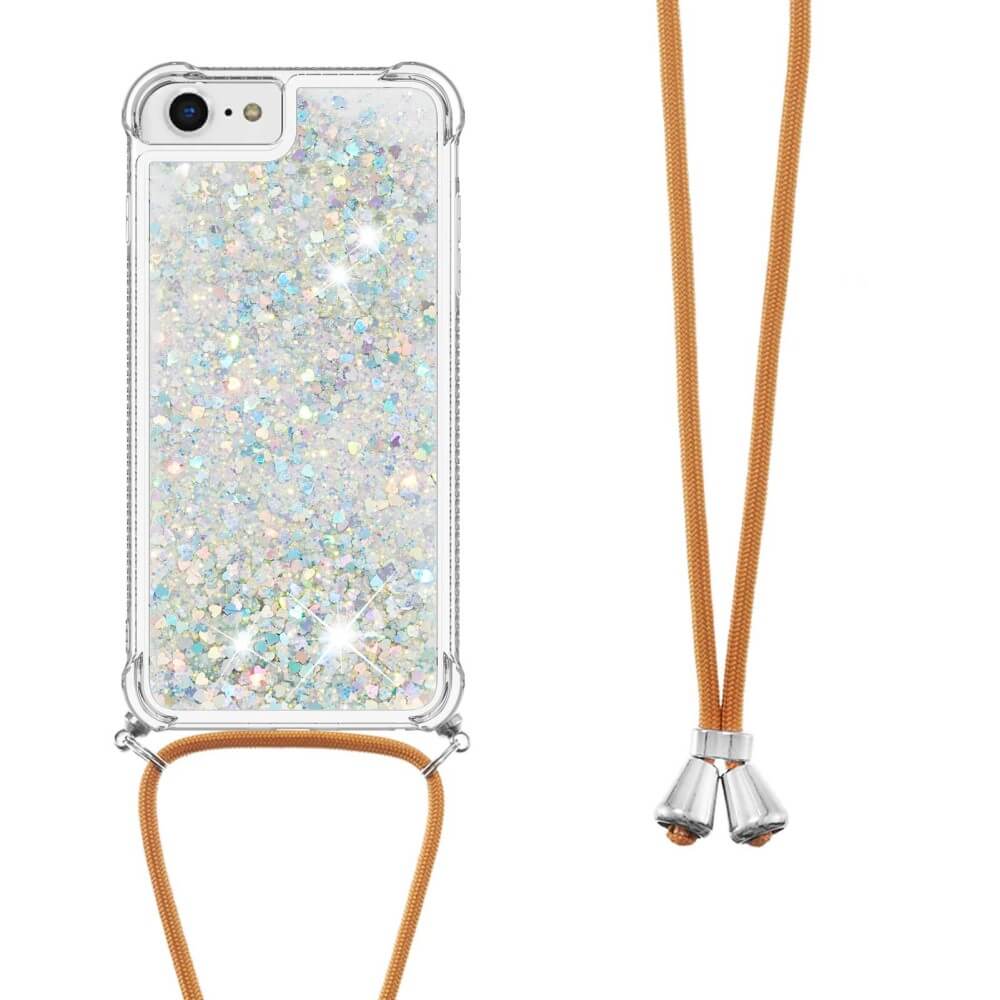 iPhone SE / 8 / 7 - Coque Paillettes Avec Bandoulière
