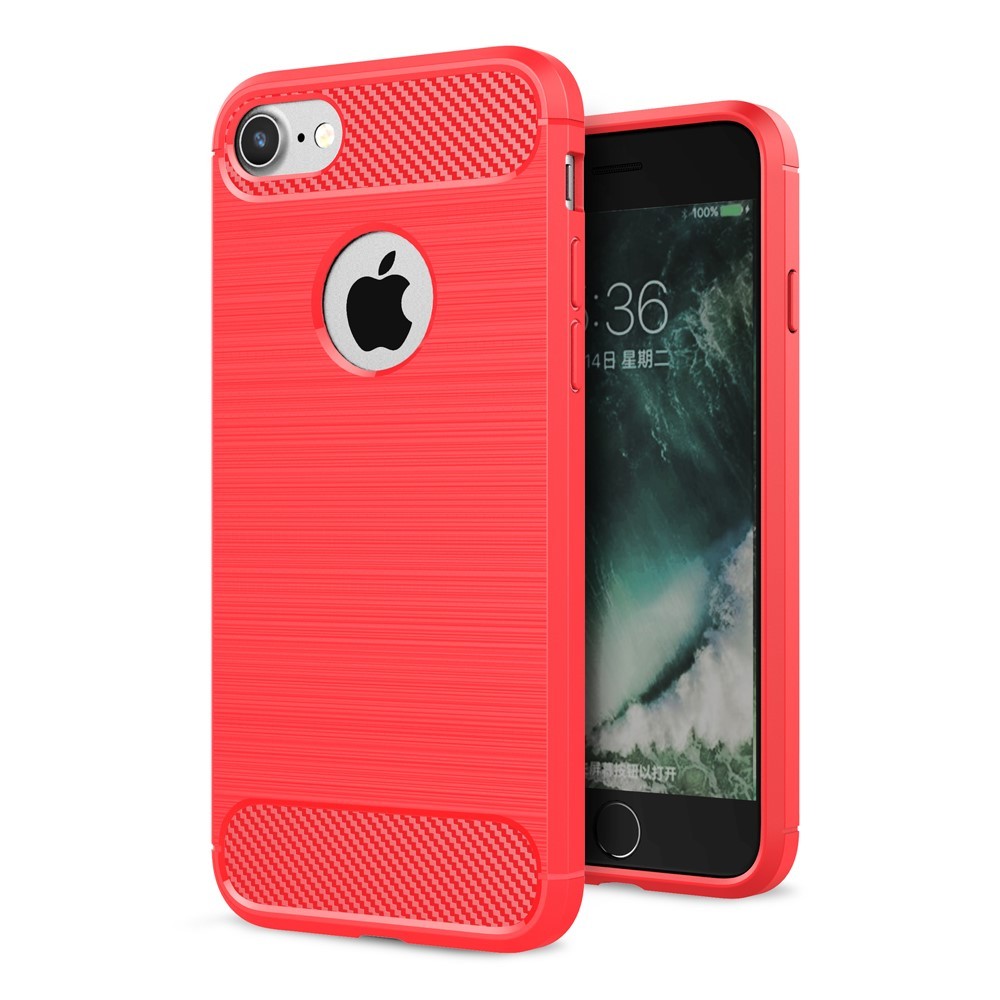 iPhone Silicon Case Metal Carbon Look