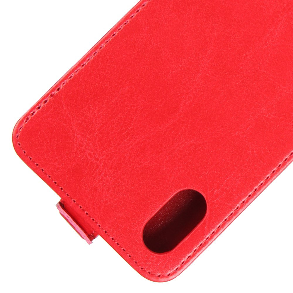 iPhone Xs / X - Leder Flip Case Mit Fotofach Vertikal
