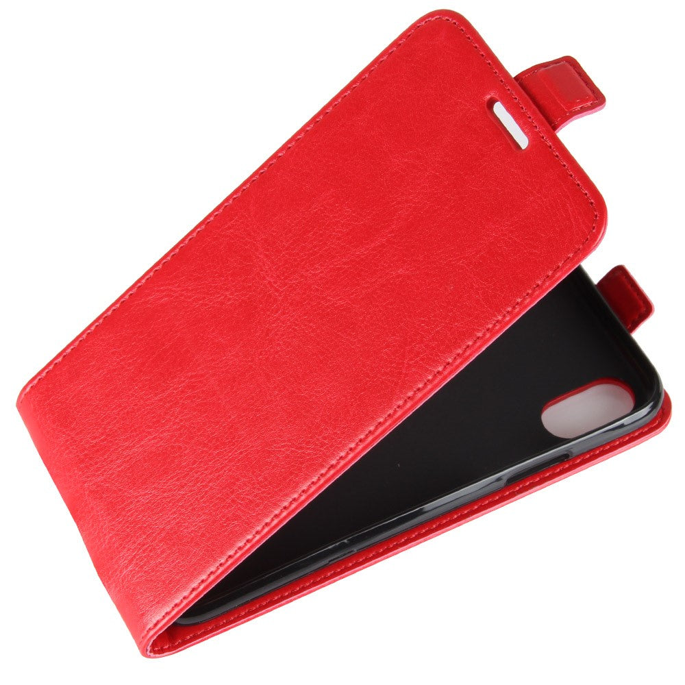 iPhone Xs / X - Leder Flip Case Mit Fotofach Vertikal