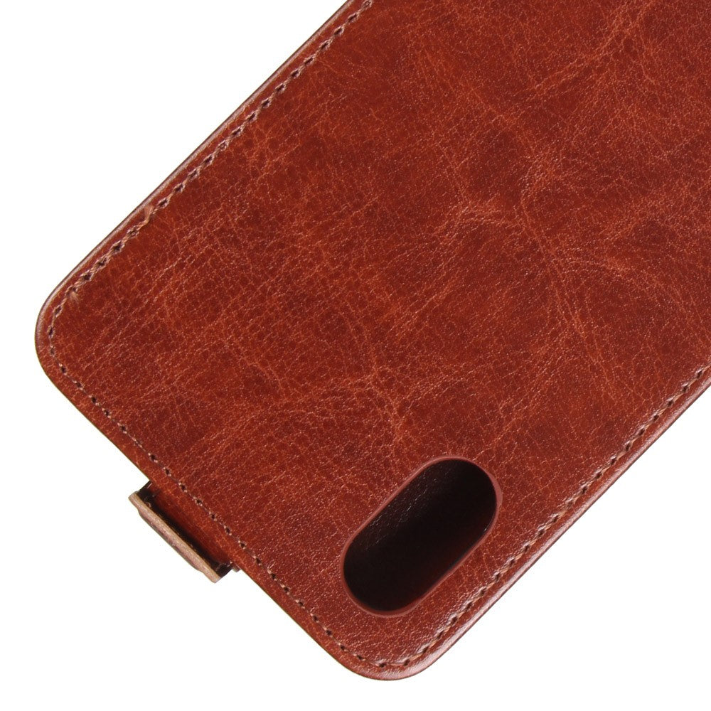 iPhone Xs / X - Leder Flip Case Mit Fotofach Vertikal