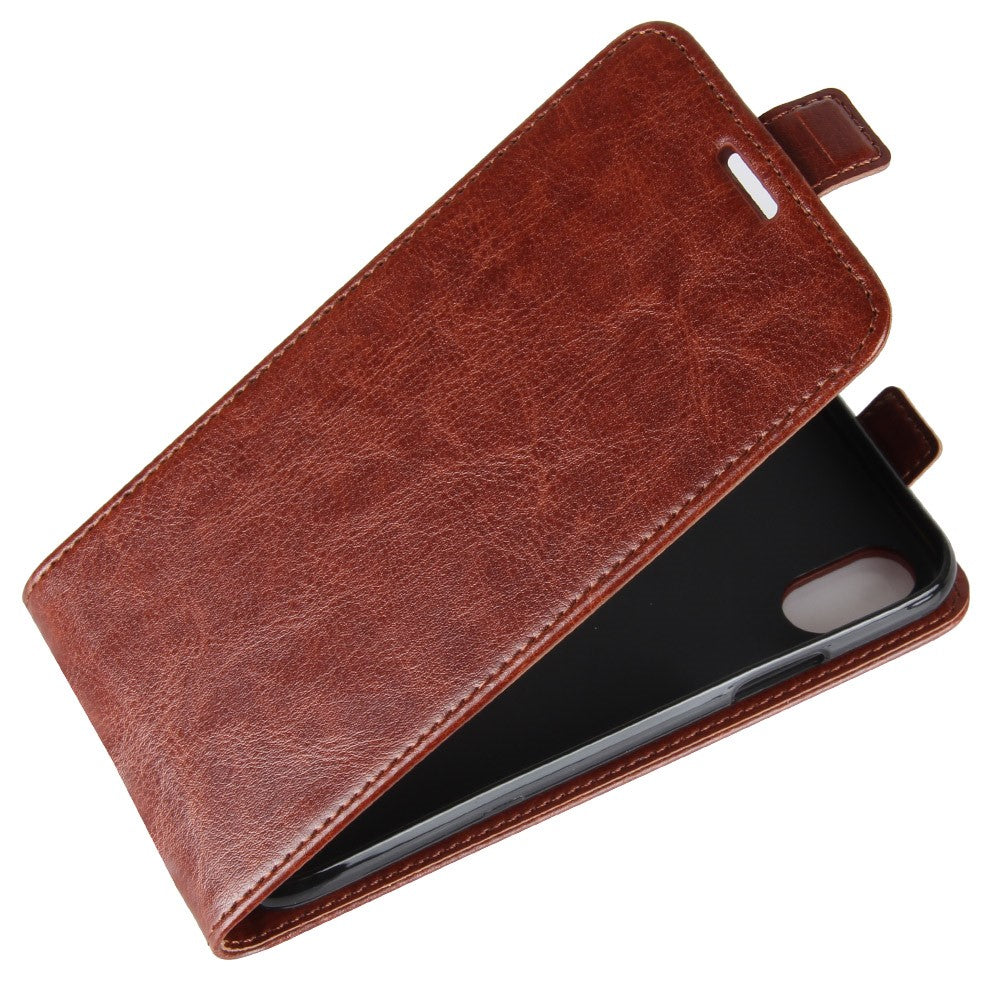 iPhone Xs / X - Leder Flip Case Mit Fotofach Vertikal