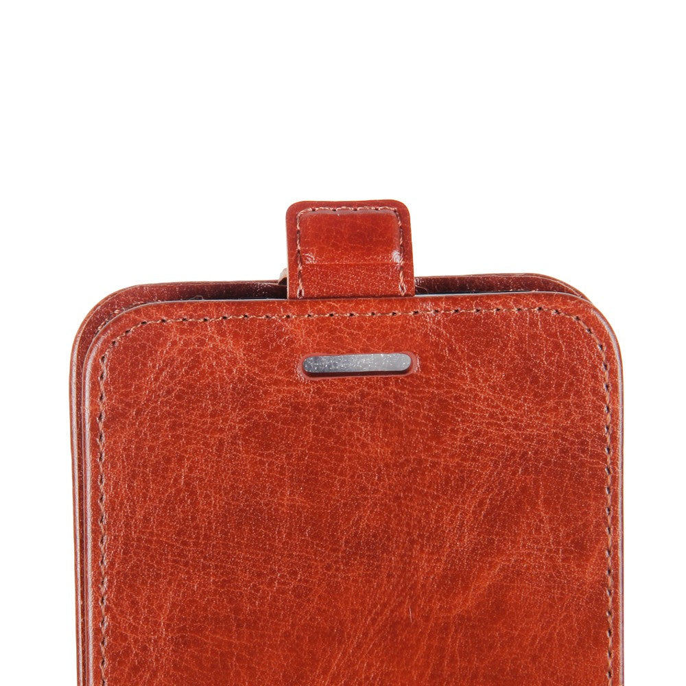 iPhone Xs / X - Leder Flip Case Mit Fotofach Vertikal