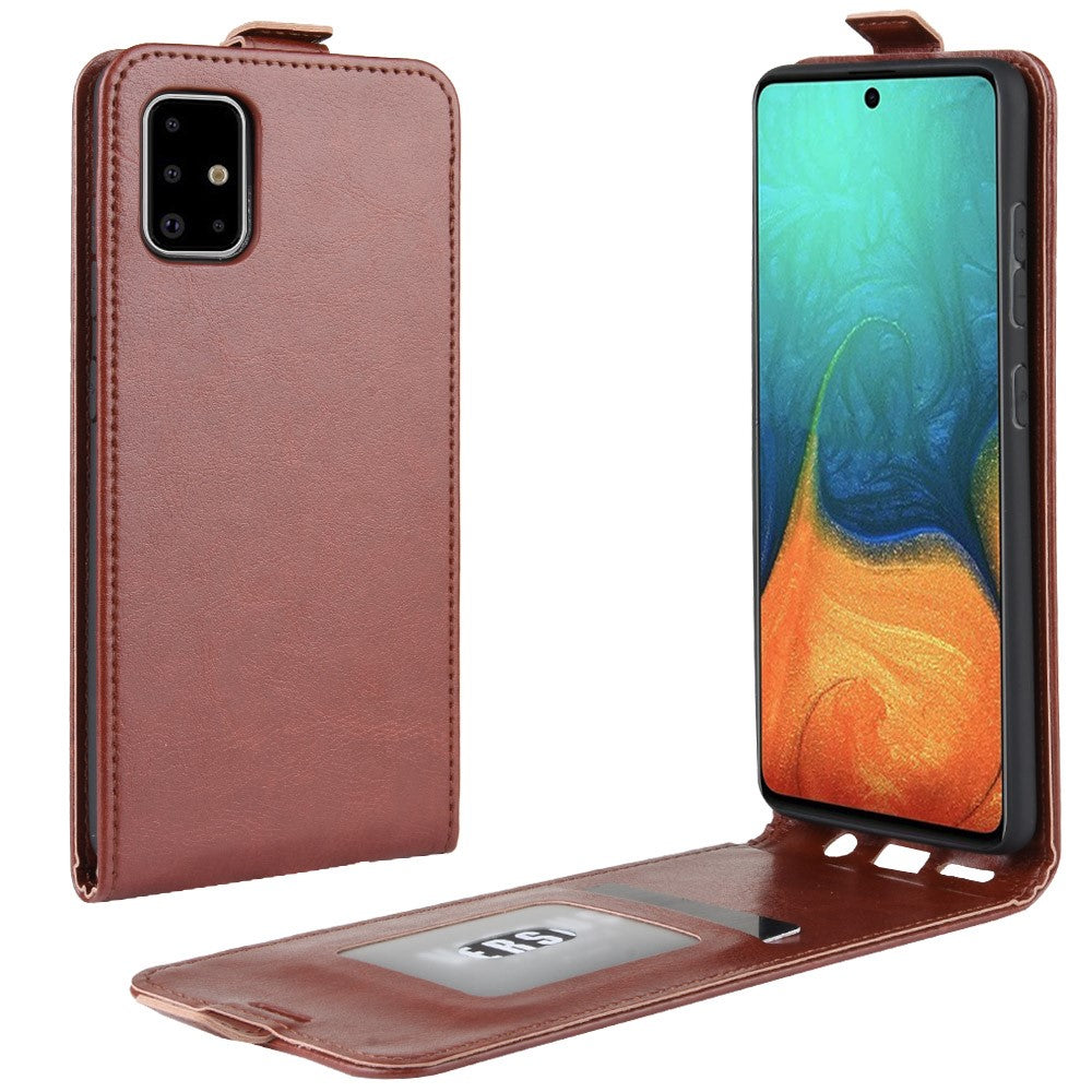 Galaxy A71 - Klassisches Leder Flip Case Vertikal