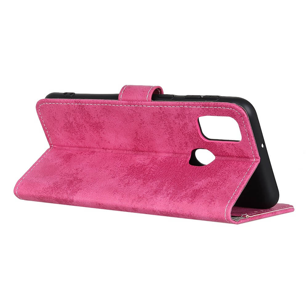 Galaxy A21s - Custodia vintage in pelle scamosciata
