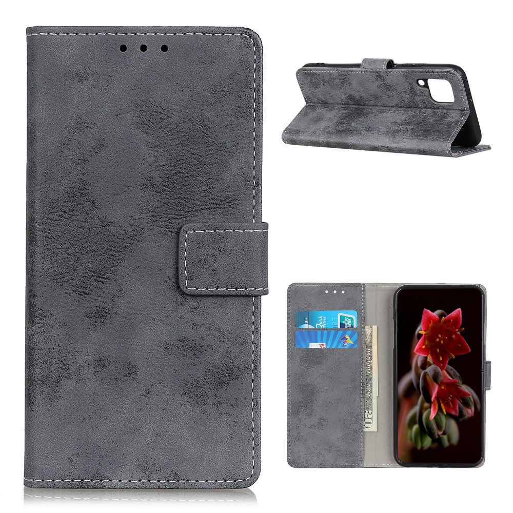 Galaxy A12 - Custodia vintage in pelle scamosciata