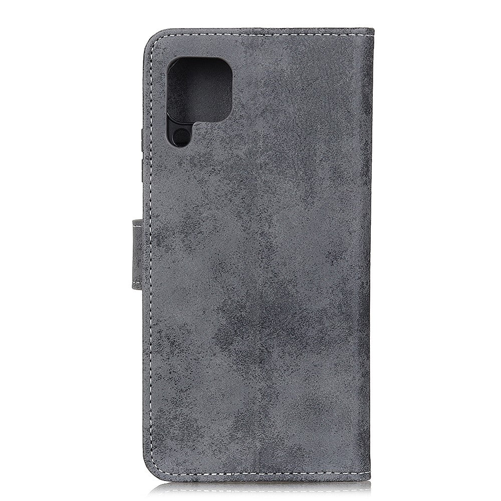 Galaxy A12 - Custodia vintage in pelle scamosciata