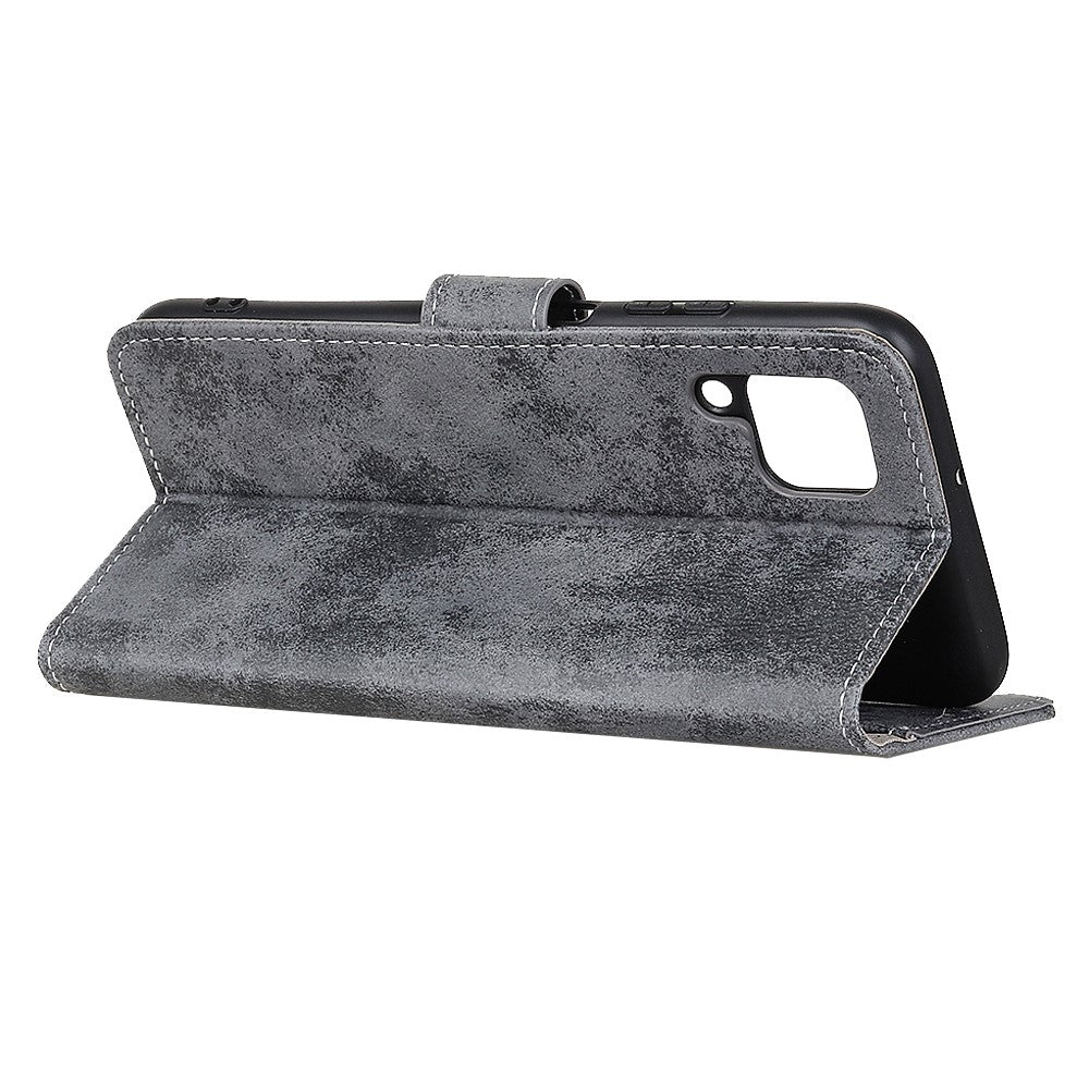 Galaxy A12 - Custodia vintage in pelle scamosciata
