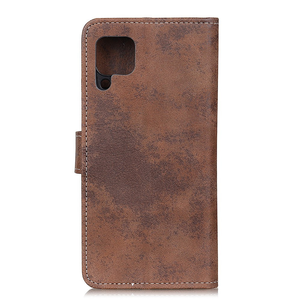 Galaxy A12 - Custodia vintage in pelle scamosciata