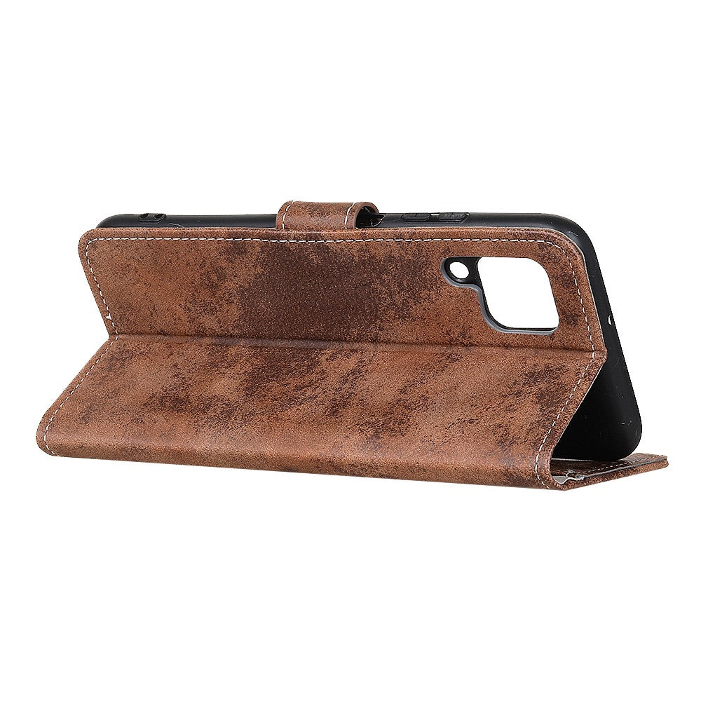 Galaxy A12 - Custodia vintage in pelle scamosciata