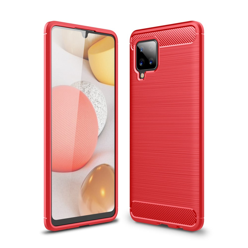 Galaxy A42 - Custodia look metallo carbone