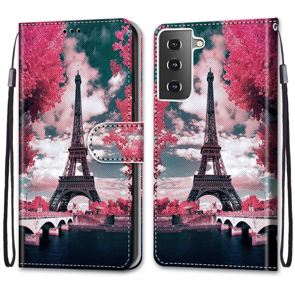 custodia Galaxy S21 - pelle rose fiori
