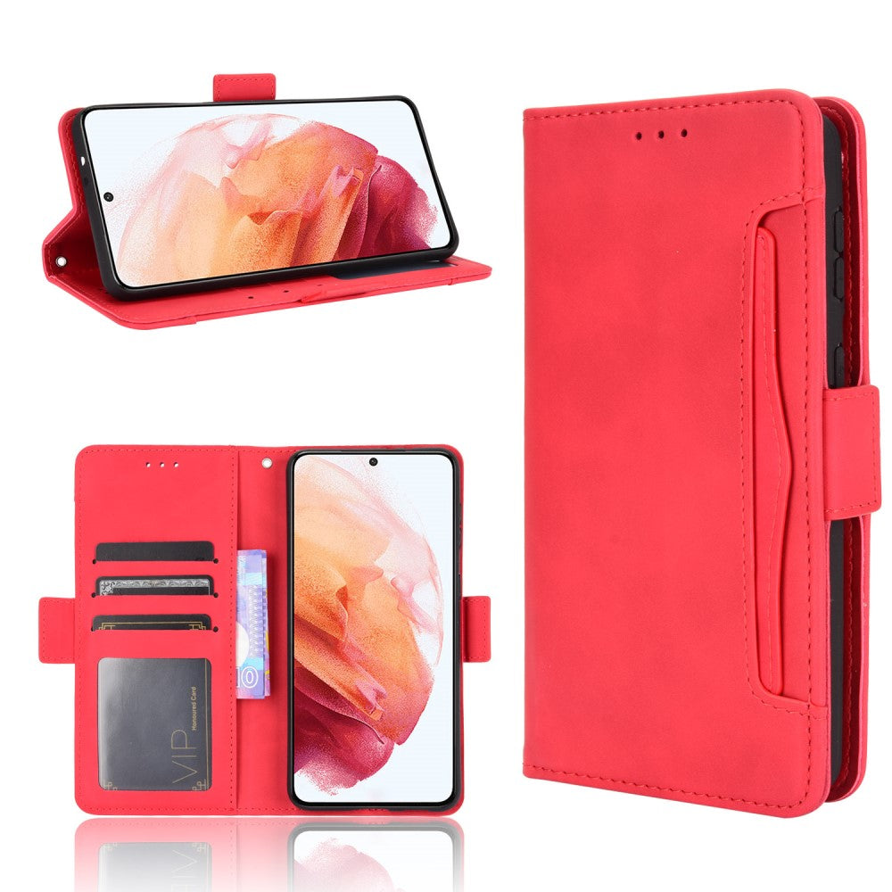 Galaxy S21 - Custodia con molti scomparti per carte di credito rosa