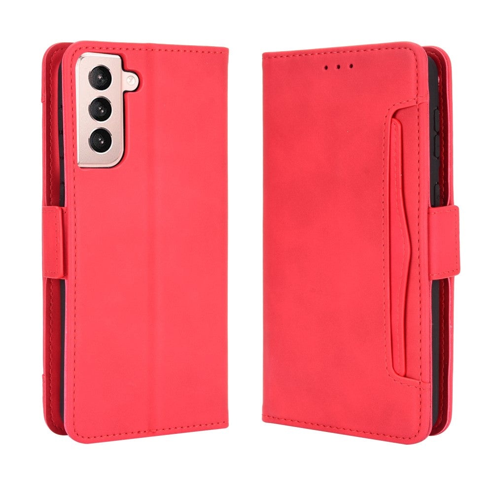 Galaxy S21 - Custodia con molti scomparti per carte di credito rosa
