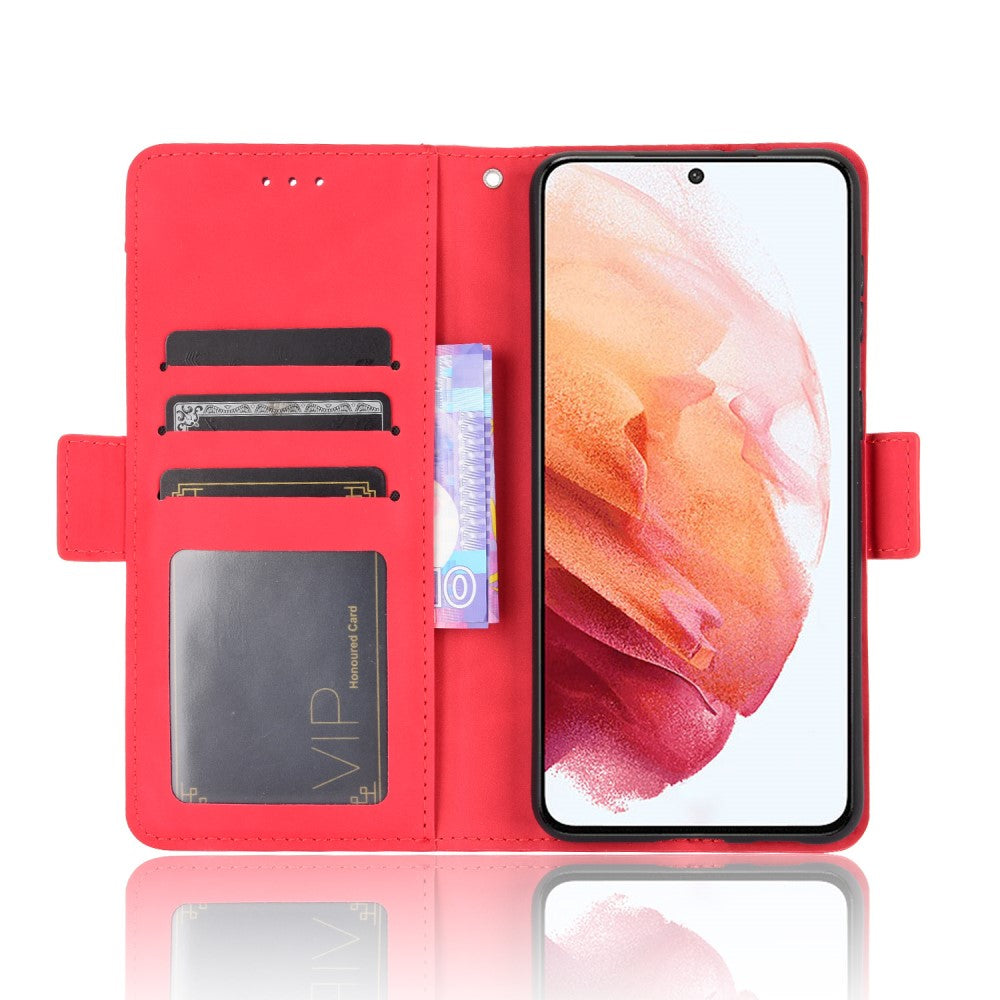 Galaxy S21 - Custodia con molti scomparti per carte di credito rosa
