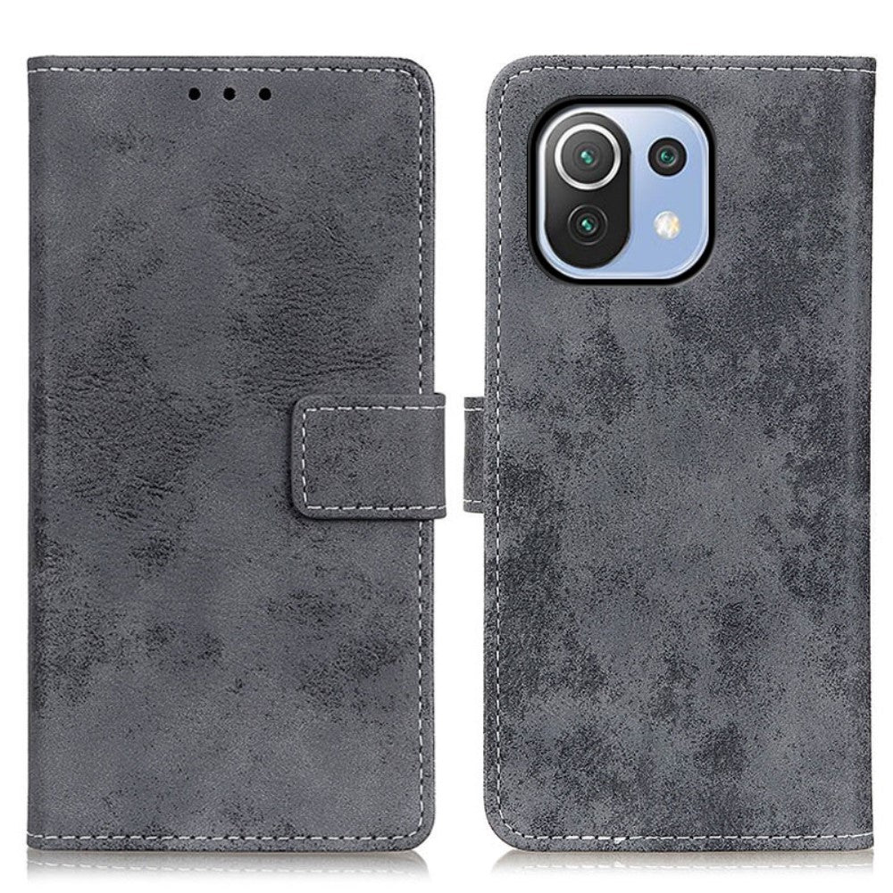 Xiaomi 11 Lite - Vintage Etui Wildleder Optik