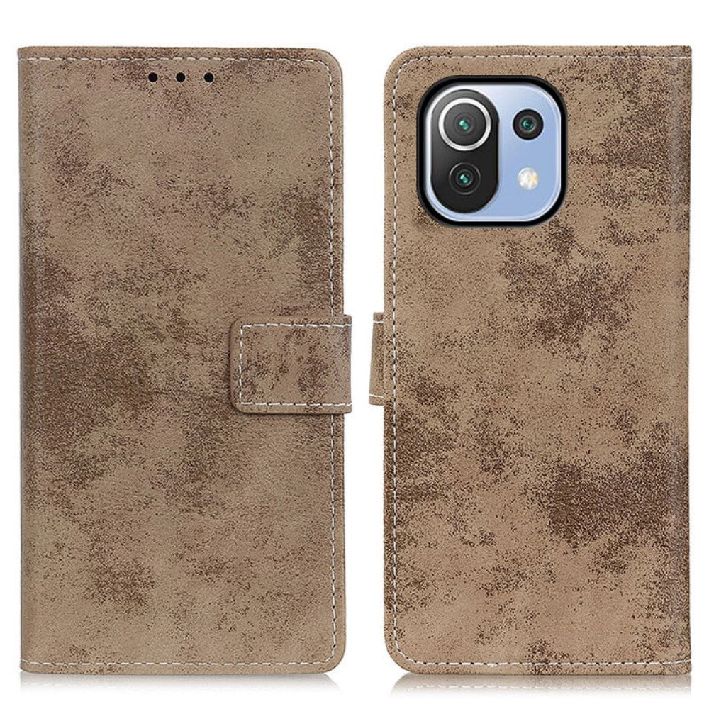 Xiaomi 11 Lite - Vintage Etui Wildleder Optik