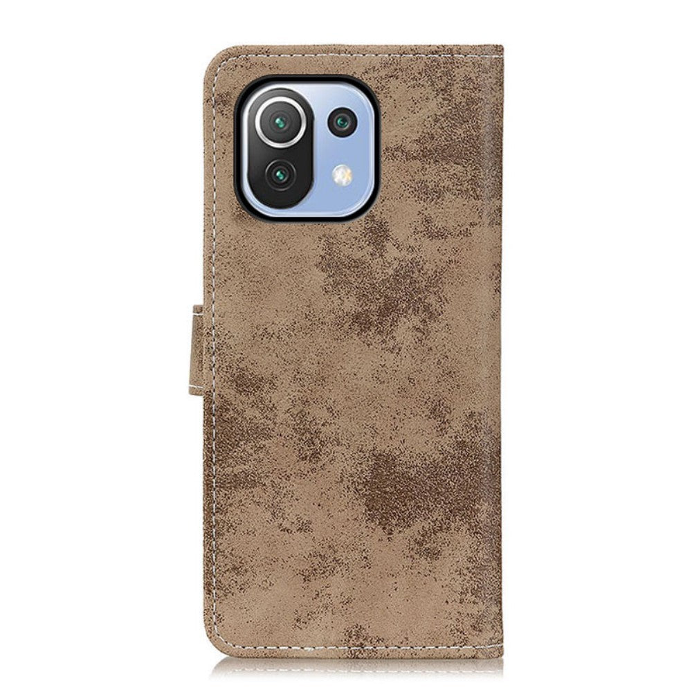 Xiaomi 11 Lite - Vintage Etui Wildleder Optik