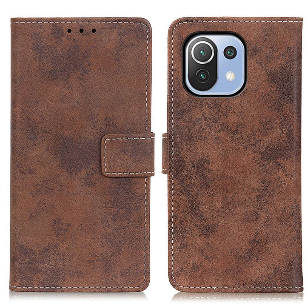 Xiaomi 11 Lite - Vintage Etui Wildleder Optik