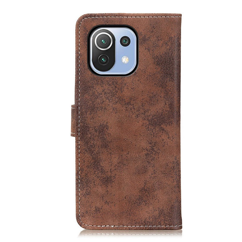 Xiaomi 11 Lite - Vintage Etui Wildleder Optik