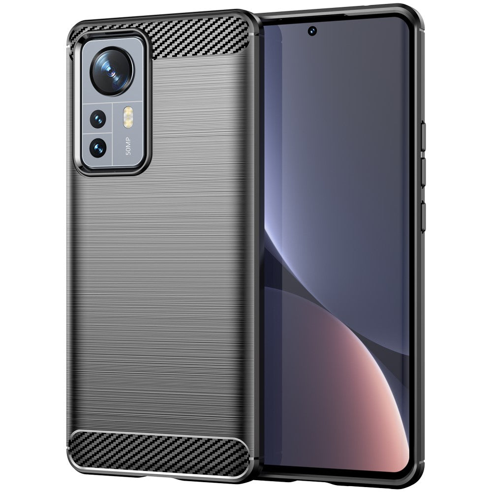 Xiaomi 12 Pro - Metal Carbon Look Case