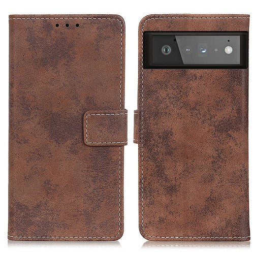Google Pixel 6 - Vintage Etui Wildleder Optik