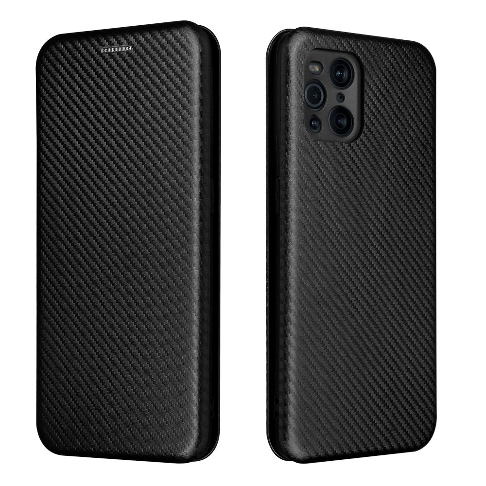 Oppo Find X3 Pro - Carbon Look Flip Case Case