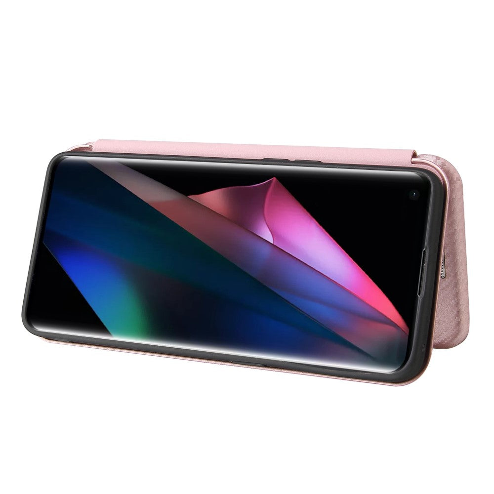 Oppo Find X3 Pro - Carbon Look Flip Case Case