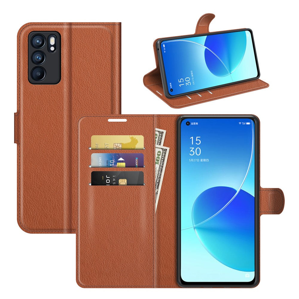 OPPO Reno6 - Leder Etui Hülle