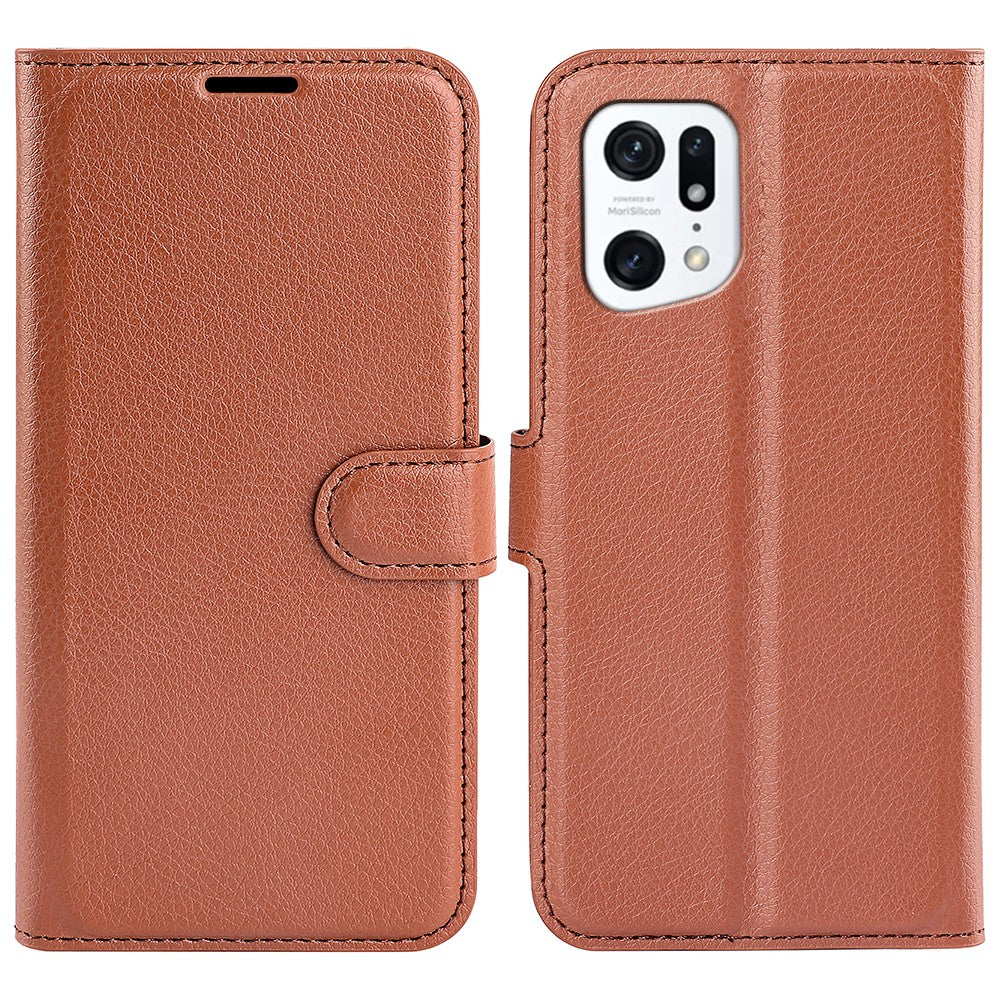 OPPO Find X5 - Leder Etui Hülle