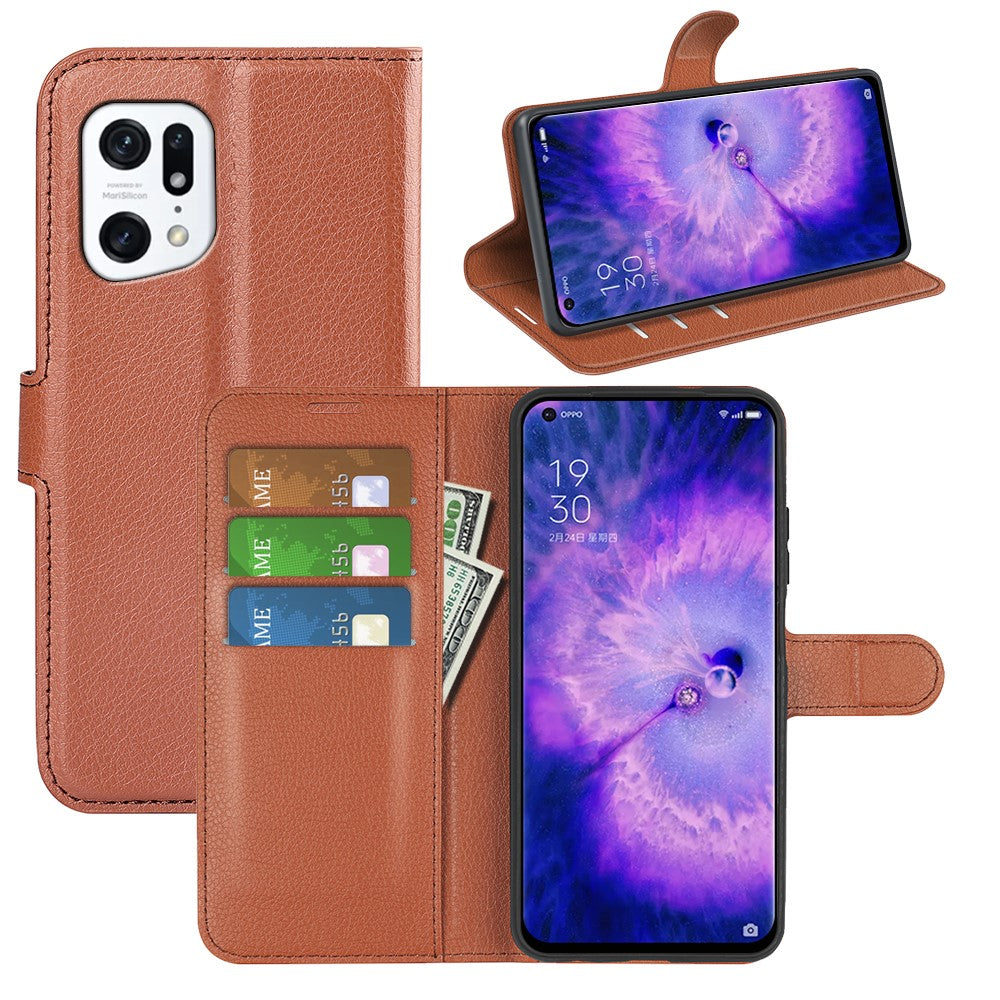OPPO Find X5 - Leder Etui Hülle