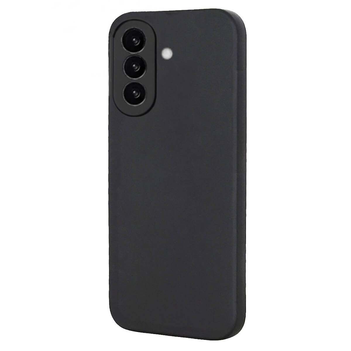 Die JT Berlin Pankow Soft-Hülle für das Galaxy A37, hier auf weißem Hintergrund abgebildet, ist eine schützende Soft-Hülle für Smartphones mit drei Rückkameras und einem Blitz.