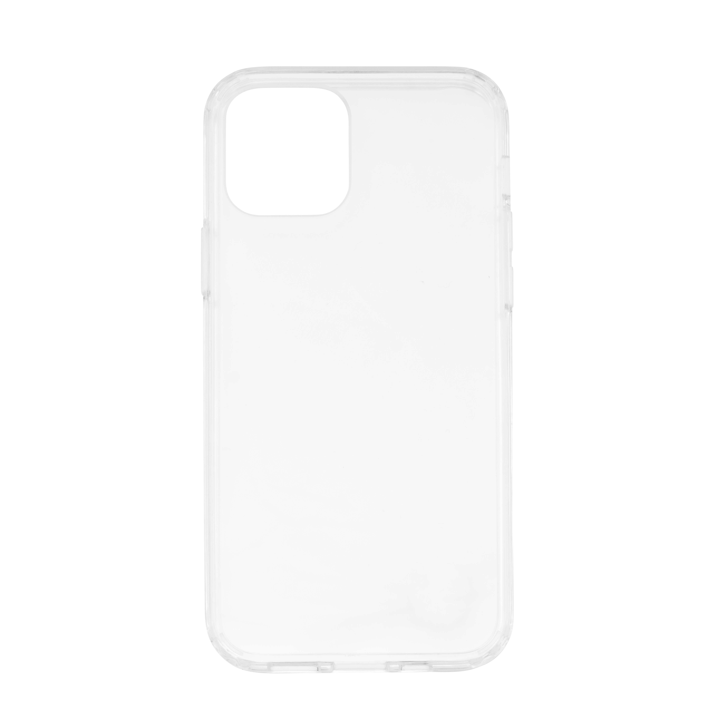 Das JT Berlin Pankow Clear Case für das iPhone 13 mini / 12 mini verfügt über präzise Aussparungen für die Kamera, die Tasten und den Ladeanschluss, unterstützt kabelloses Laden und ist auf weißem Hintergrund abgebildet.