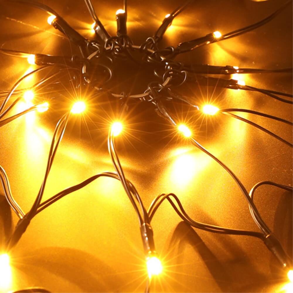 Guirlande lumineuse en toile d'araignée avec araignée