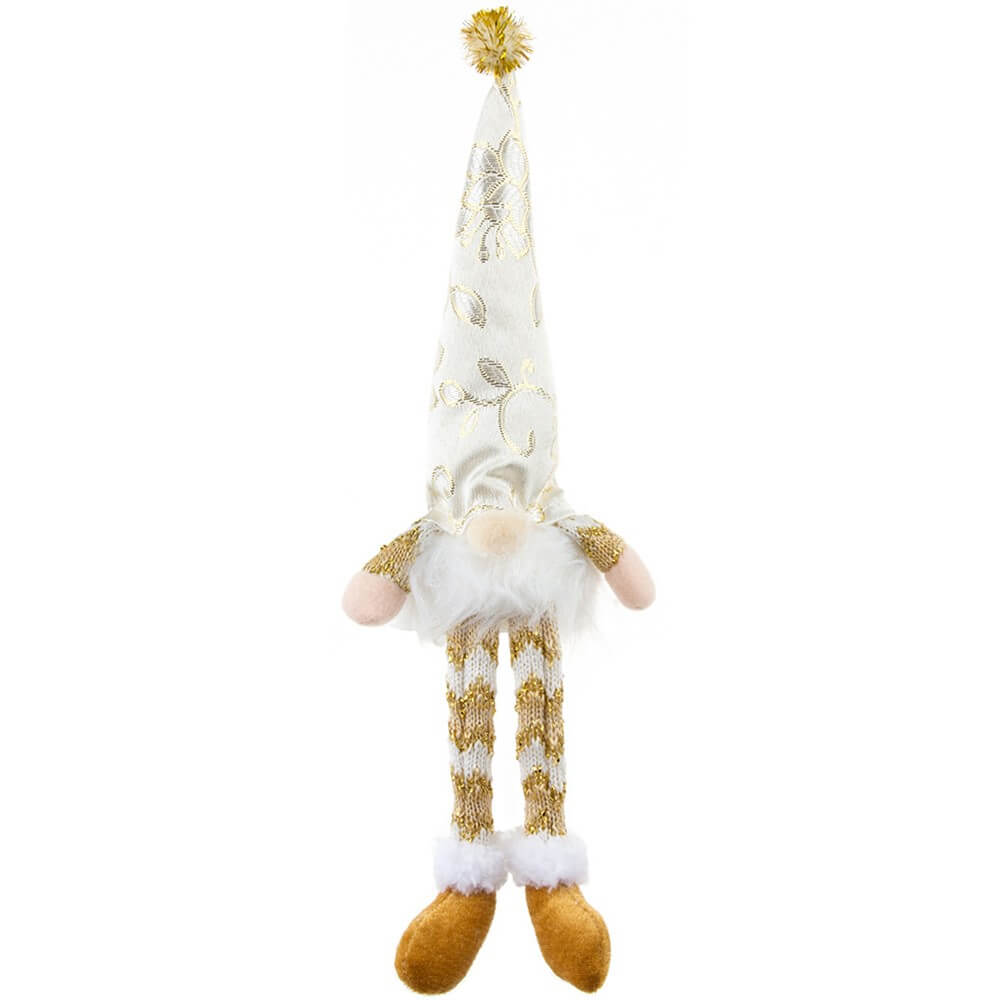 Set di 2 gnomi con gambe penzolanti deco natalizie LED