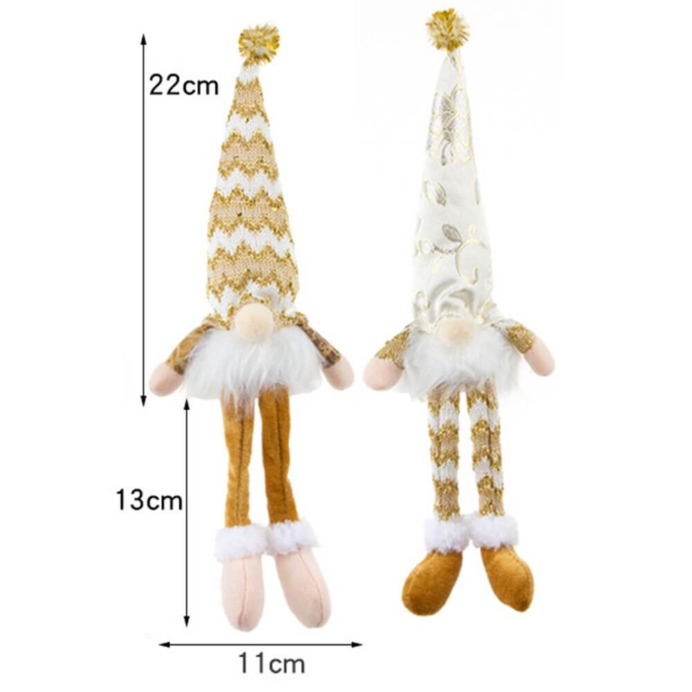 Set di 2 gnomi con gambe penzolanti deco natalizie LED