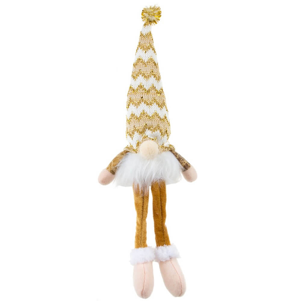 Set di 2 gnomi con gambe penzolanti deco natalizie LED