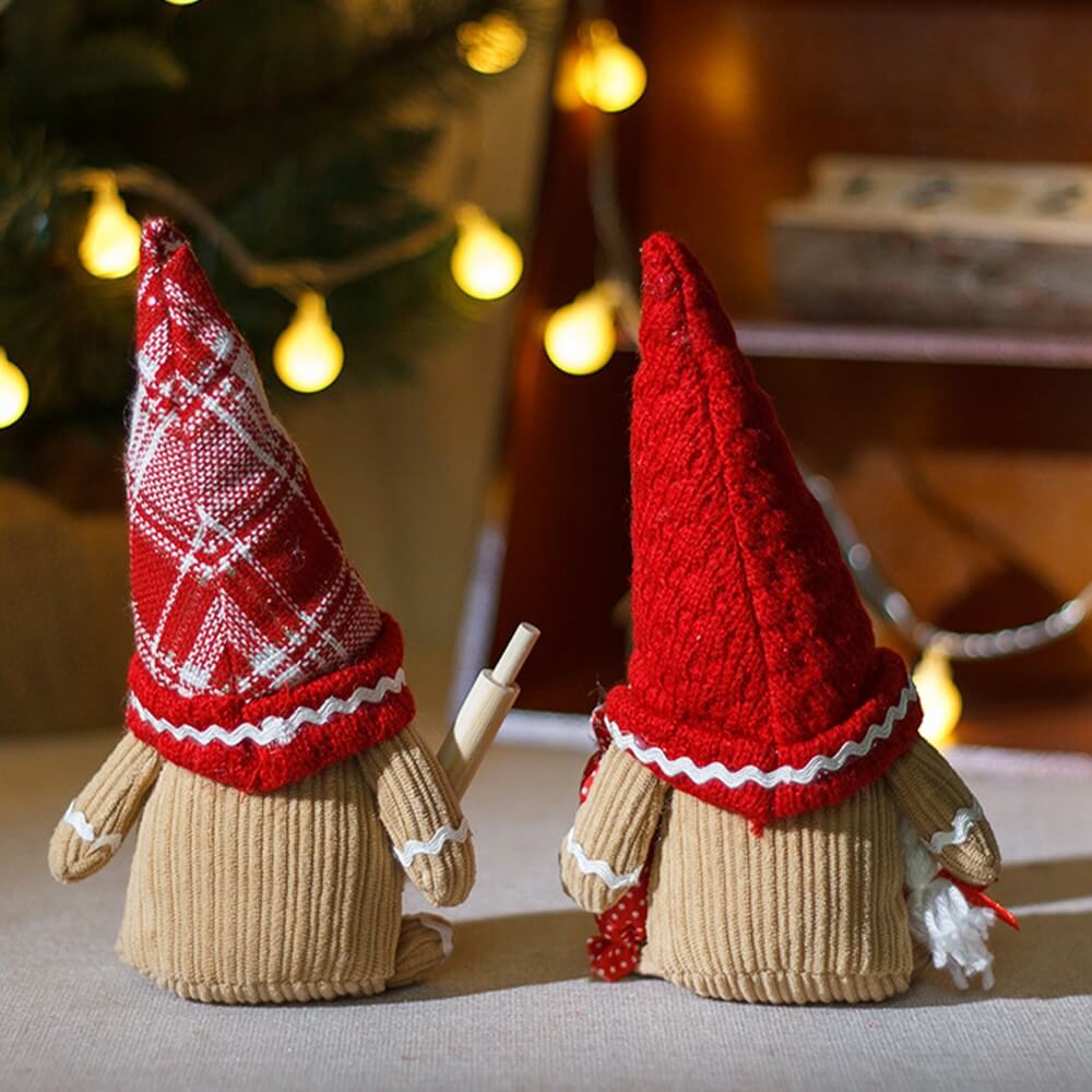 Set di 2 gnomi in costume di pan di zenzero decorazione natalizia