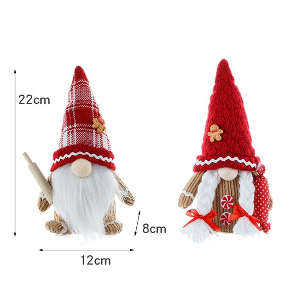Set di 2 gnomi in costume di pan di zenzero decorazione natalizia